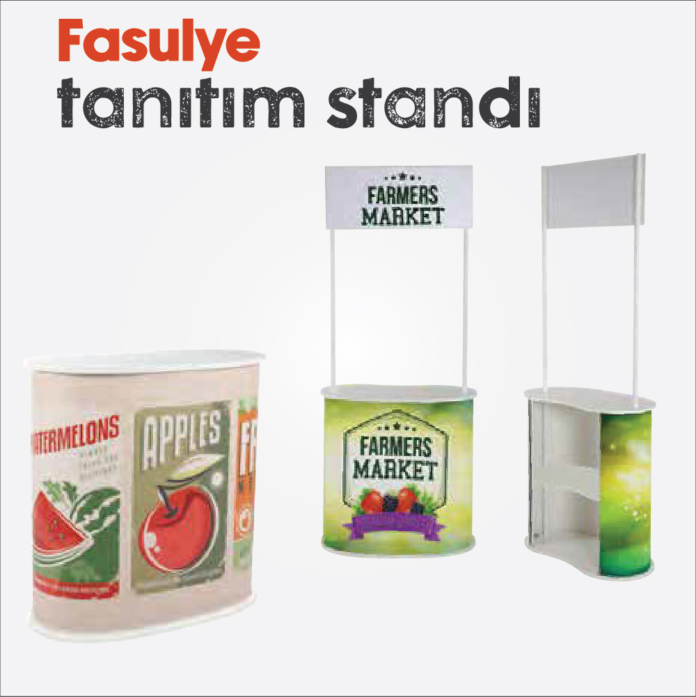 Fasulye Stand | Tanıtım Standı | Oval Tasarım | Kolay Kurulum